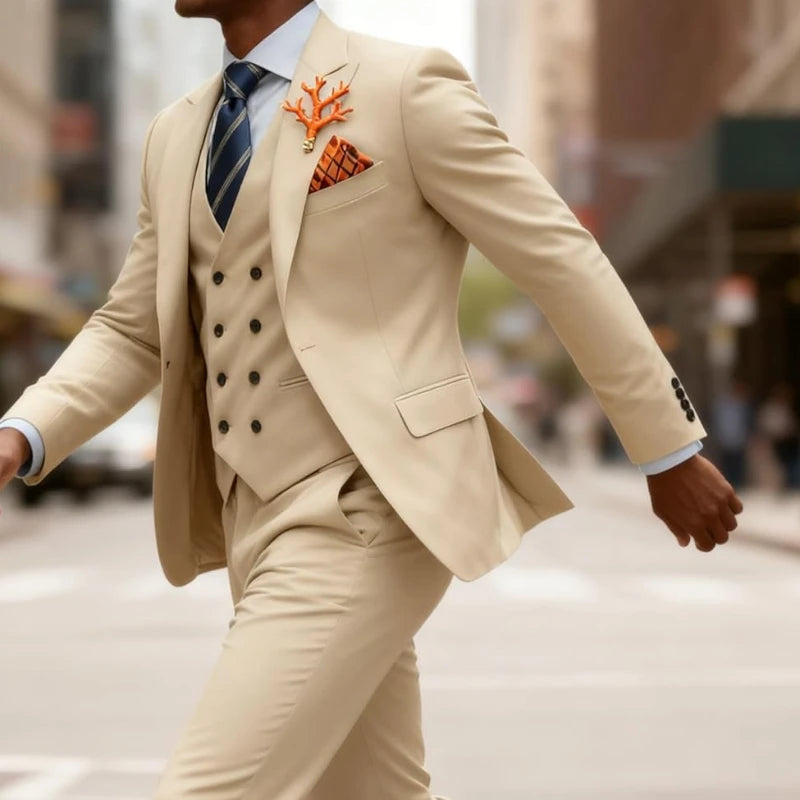 Three-Piece Double-Breasted Formal Tuxedo