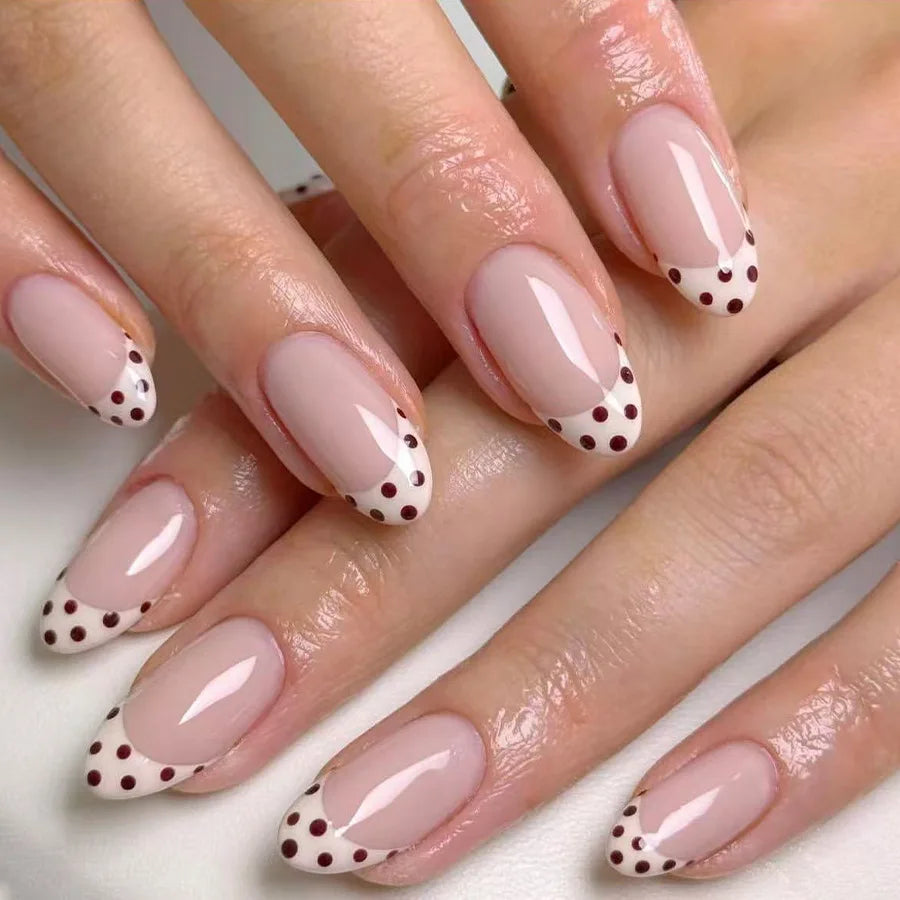 Blue Press Nails Polka Dot