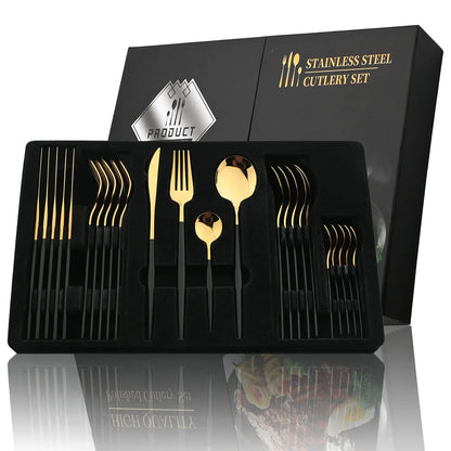 24Pcs Stainless Flatware Set