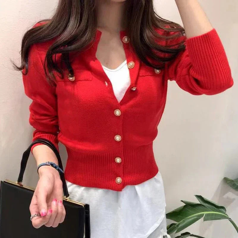 Knit Button Cardigan Top