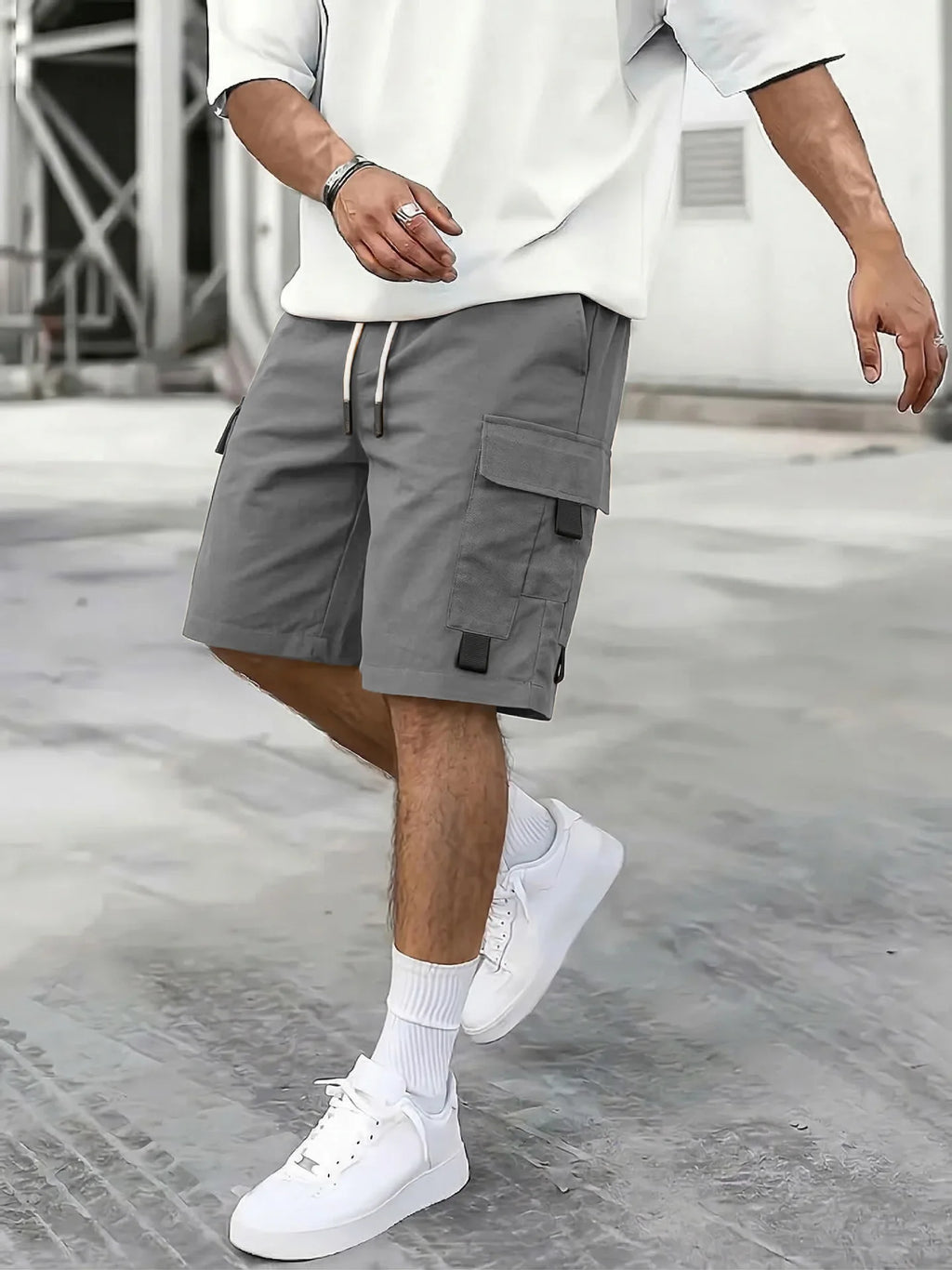 Flap Cargo Drawstring Shorts