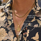 Mprainbow Compass Coin Necklace