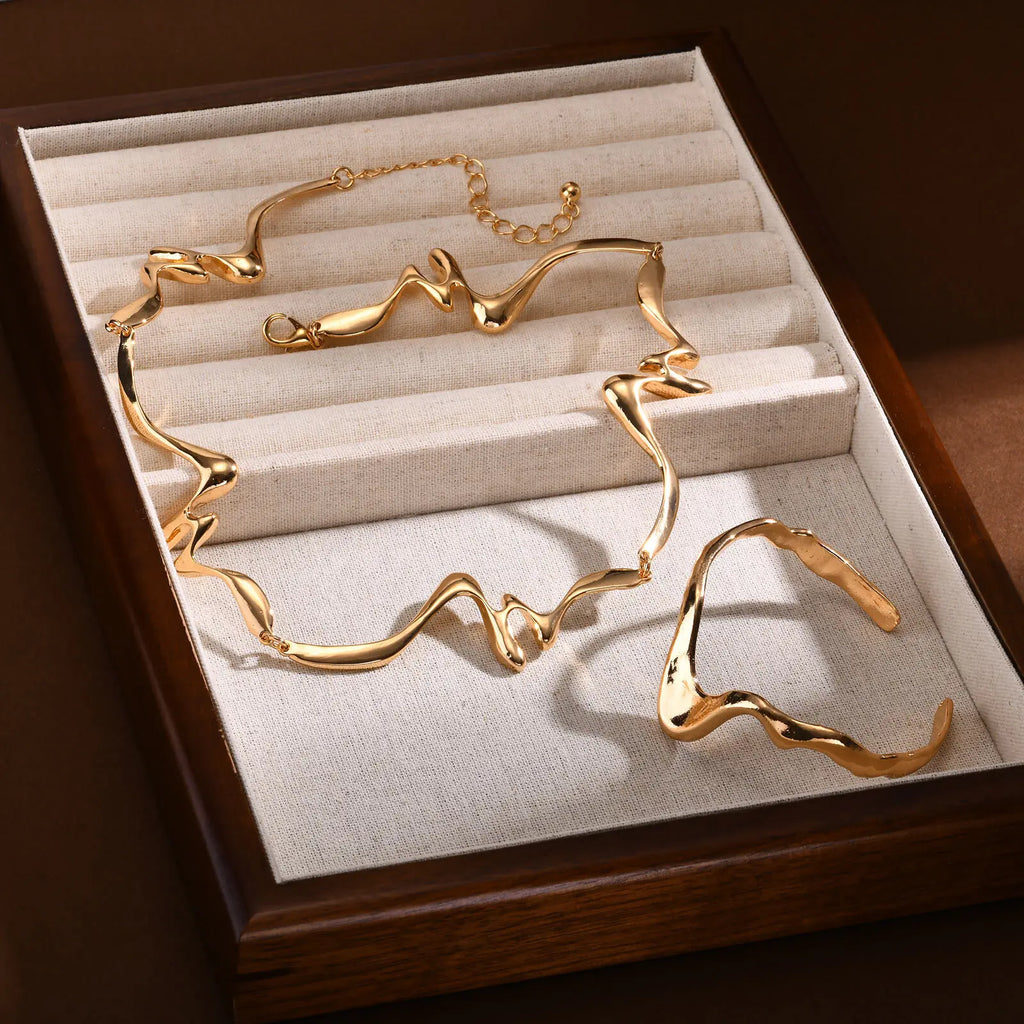 Punk Wave Cuff Neckalce