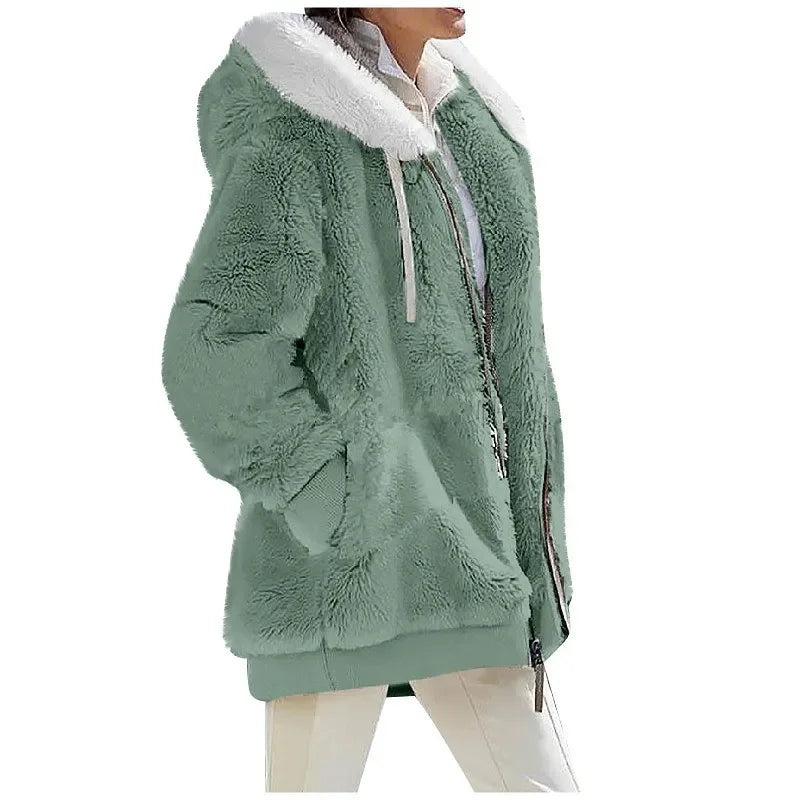Hooded Fleece Zipper Jacket