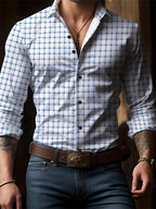 V-Neck Print Casual Shirt