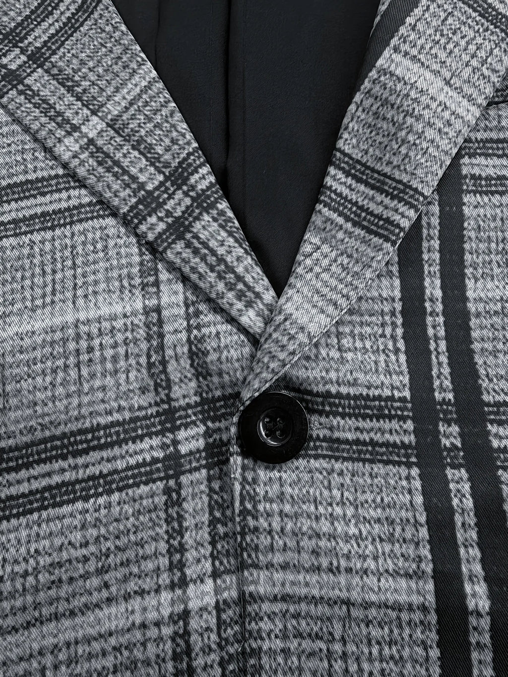 Grey Plaid Slim Business Suit Set