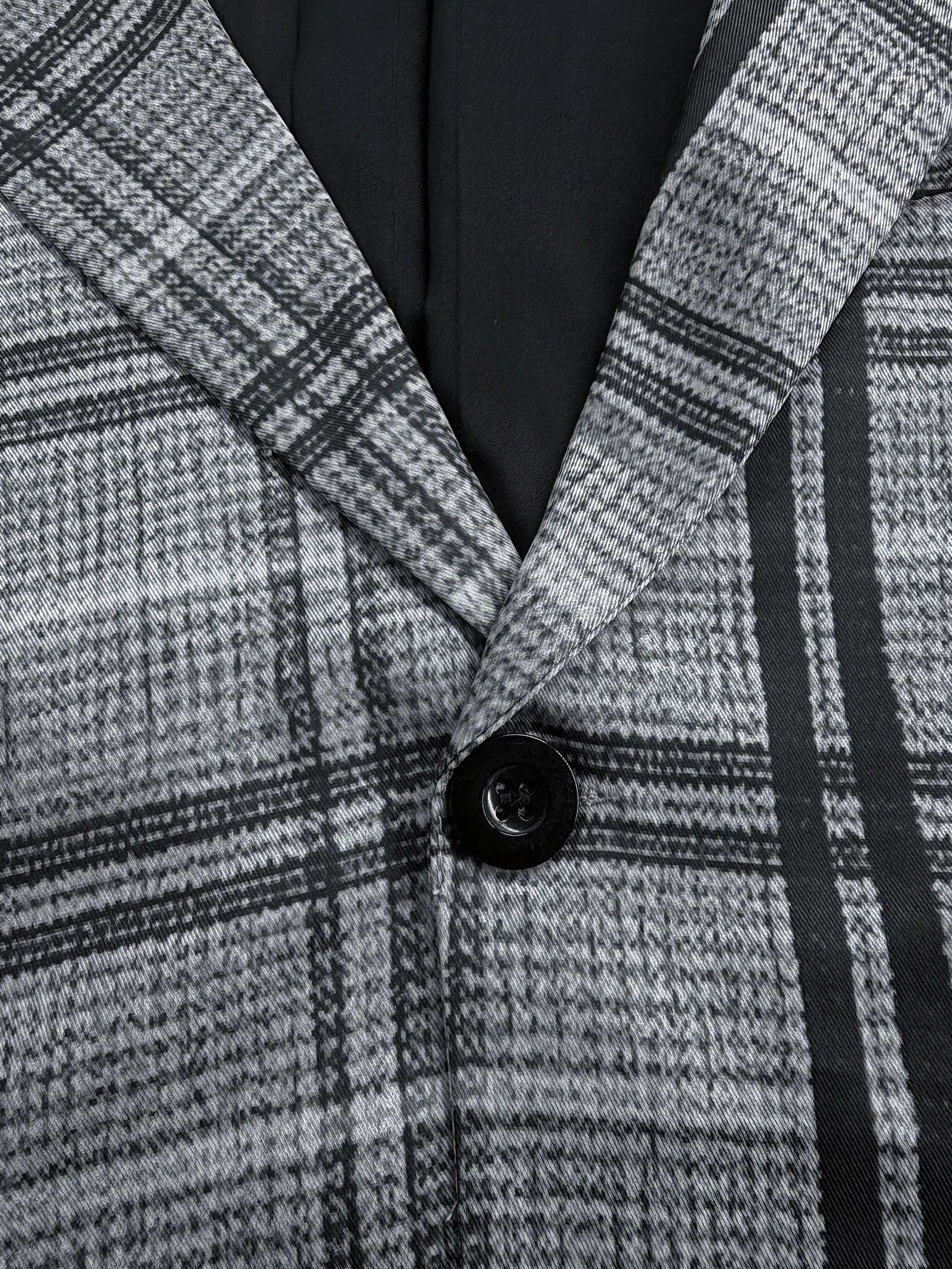 Grey Plaid Slim Business Suit Set
