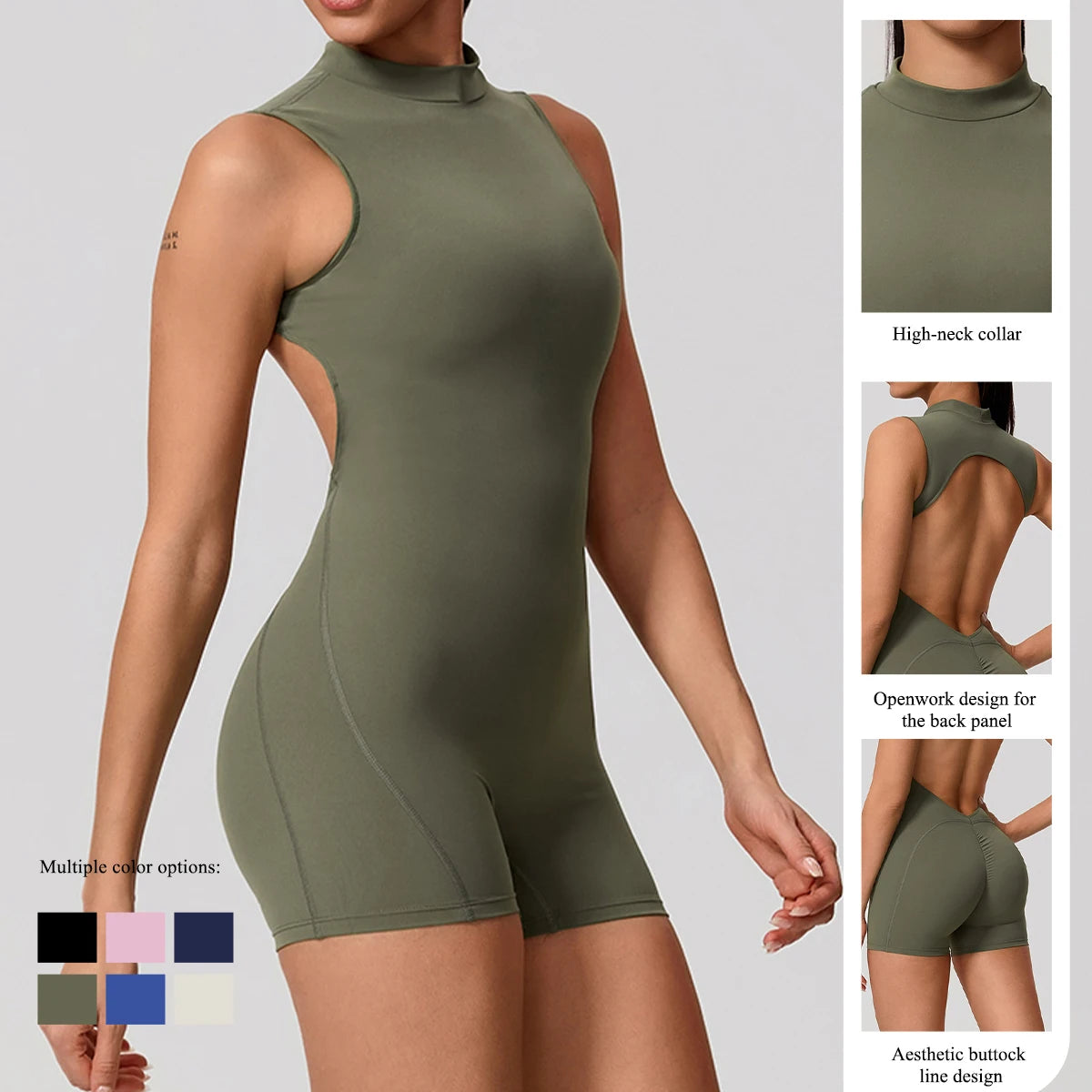 High Waist Scrunch Sports Jumpsuit
