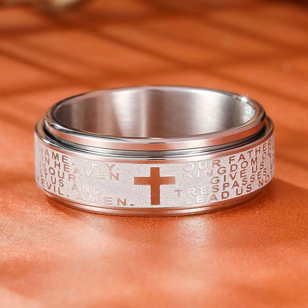 Carofeez Cross Spinner Ring