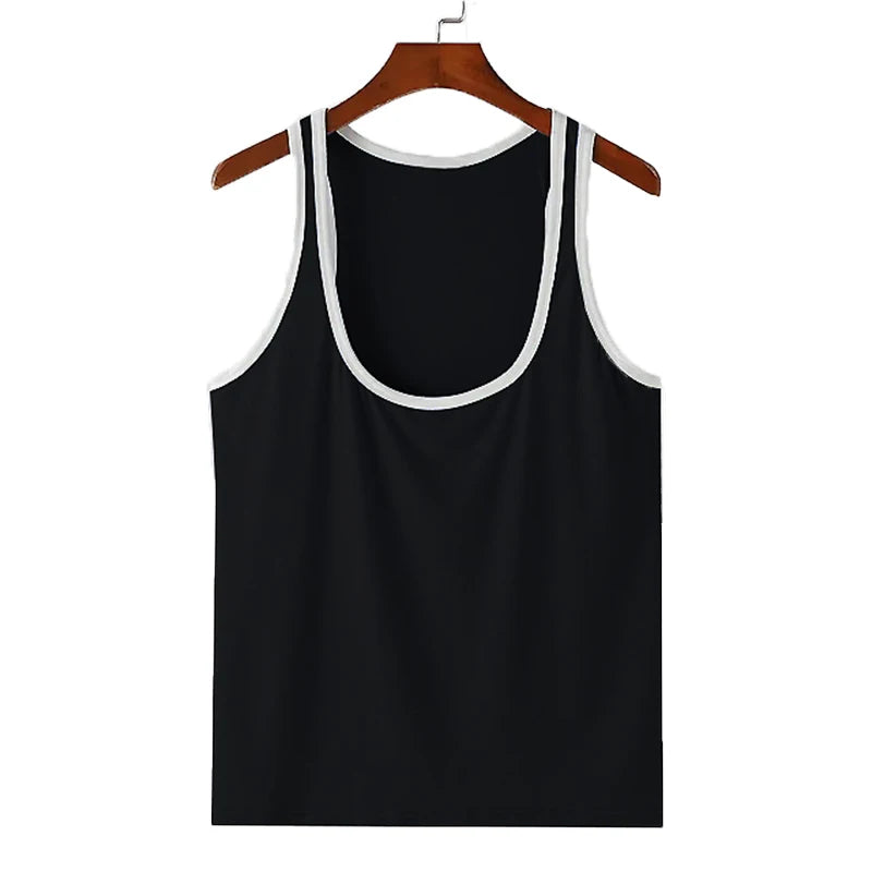 Skinny Patchwork Gym Tank Top