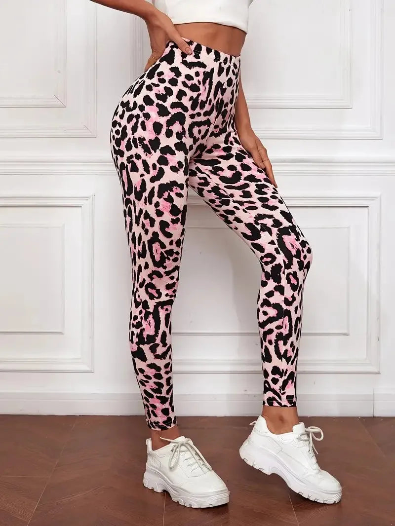 VESICE Leopard Print Slim Leggings