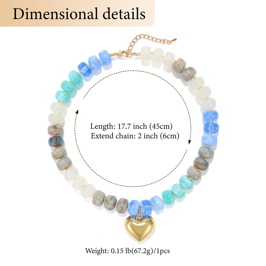 Boho Beaded Heart Necklace