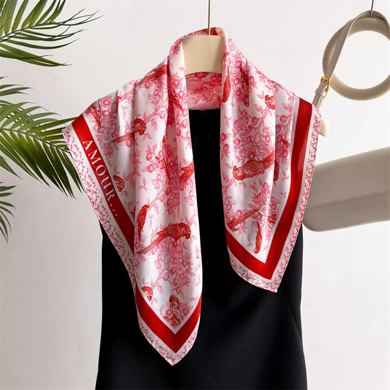 Yellow Lemon Print Silk Scarf