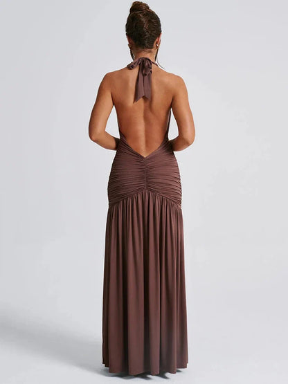 Halter Backless Maxi Dress