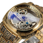 FORSINING Gold Skeleton Automatic Watch
