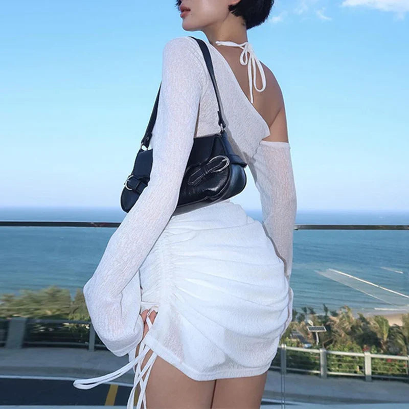 One Shoulder Ruched Dress