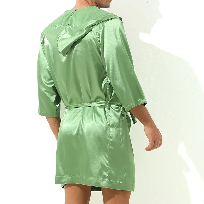 Summer Short Sleeve Homewear Bathrobe