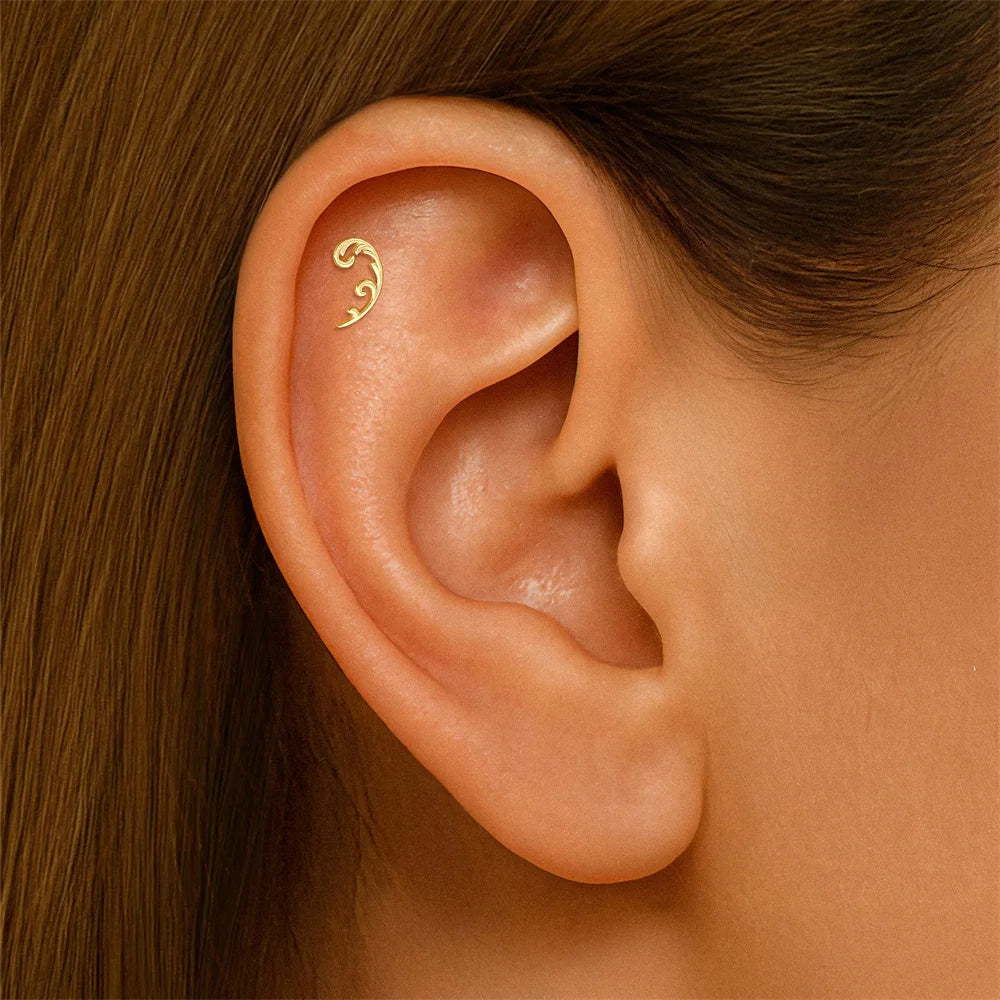 Gold Zircon Stud Earrings