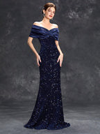 Sequin Velvet Fishtail Gown