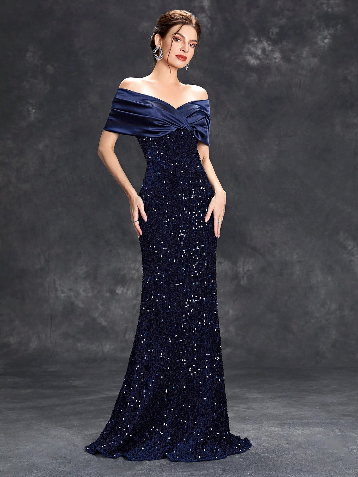 Sequin Velvet Fishtail Gown