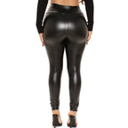 Faux Leather High-Waist Leggings