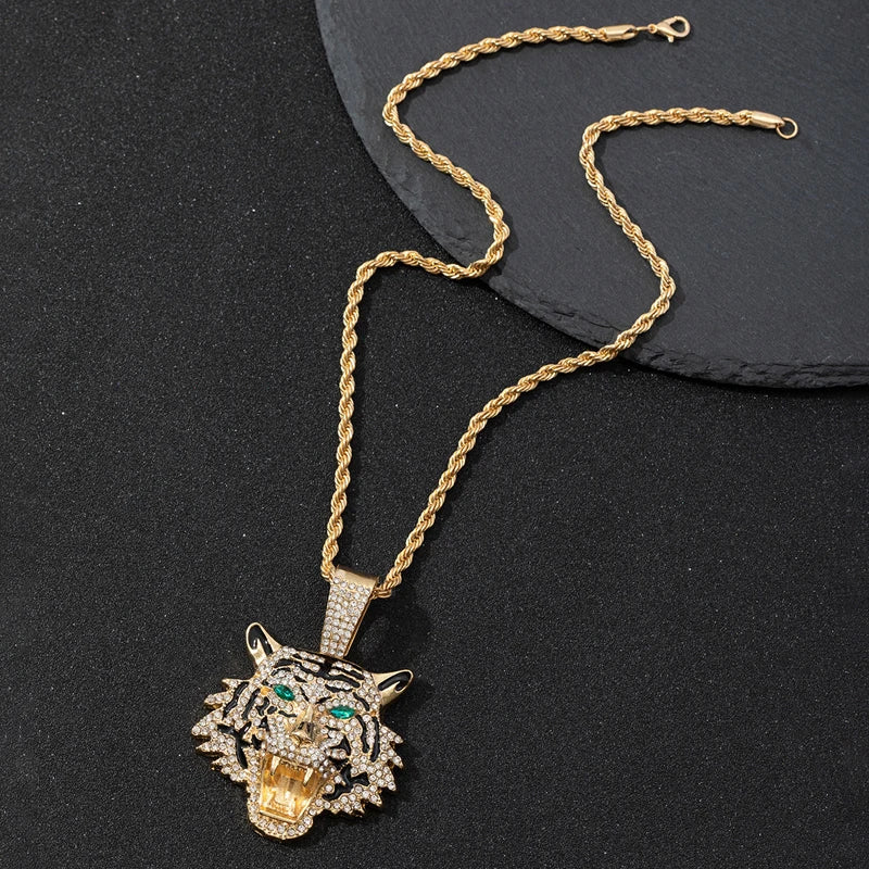 3D Tiger Pendant Necklace