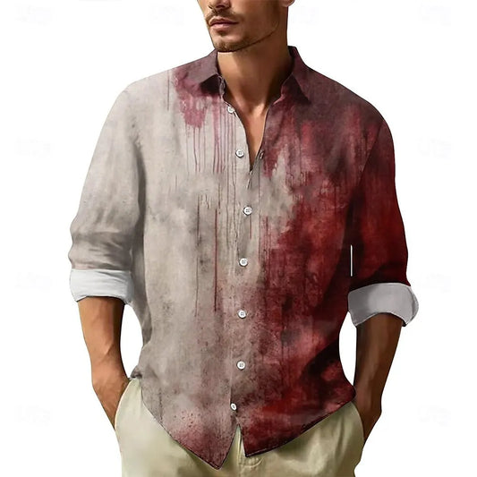 Letter Print Blood Stain Shirt