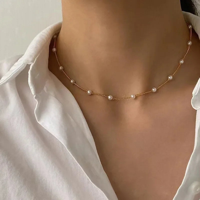 Elegant Gold Beads Necklace