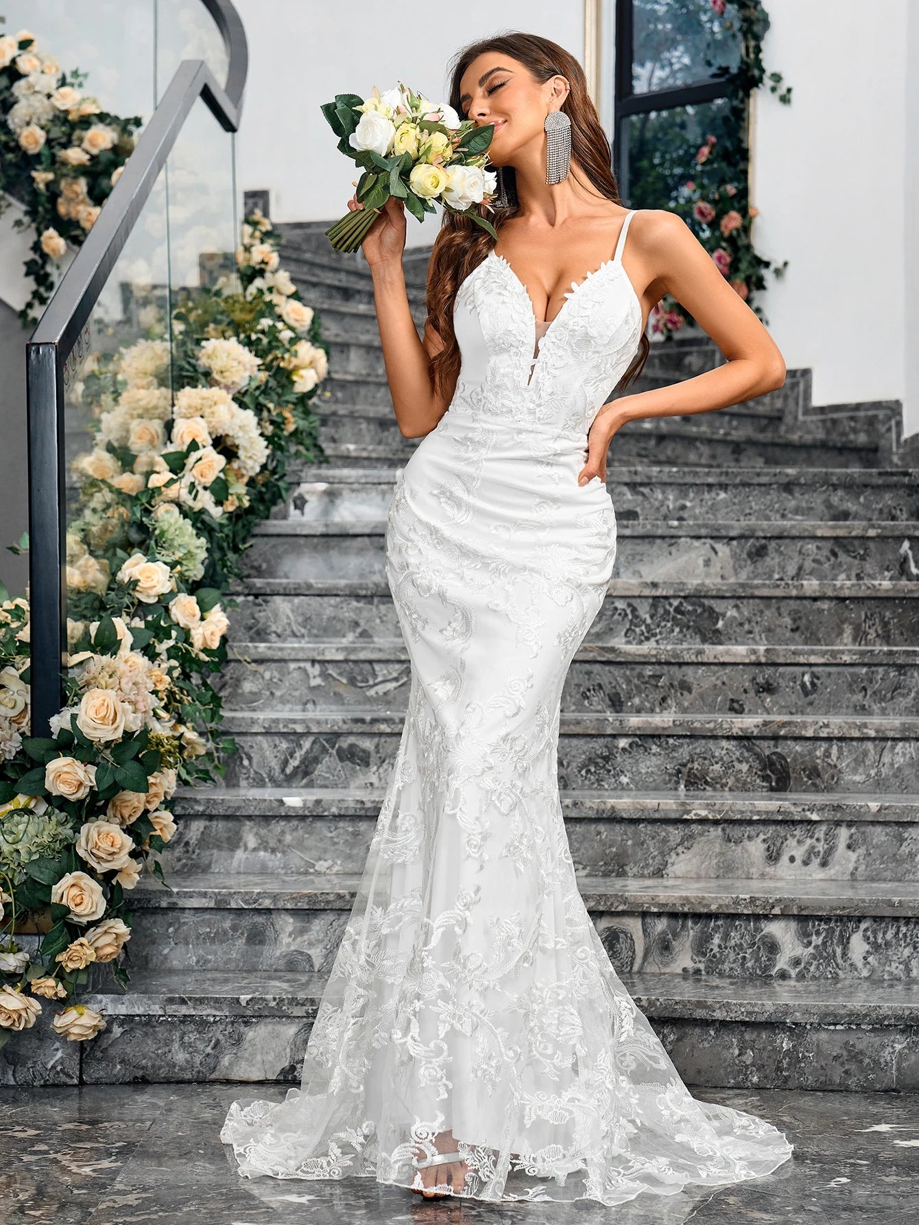 Sleeveless White Mermaid Dress
