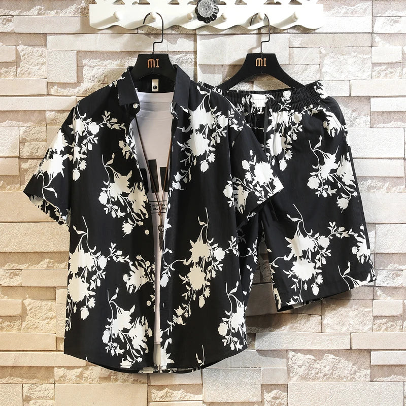 Cotton Floral Shirt Shorts Set
