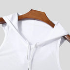Hooded Drawstring Fitness Vest