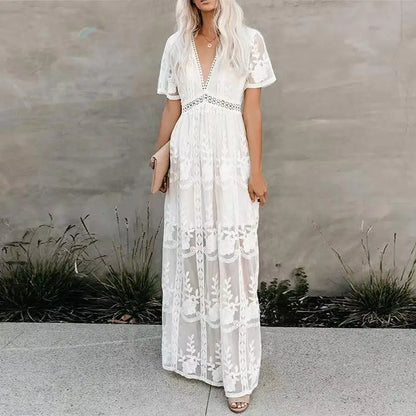 White Lace Cotton Sundress