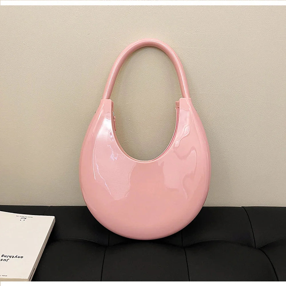 Solid Round Underarm Bag
