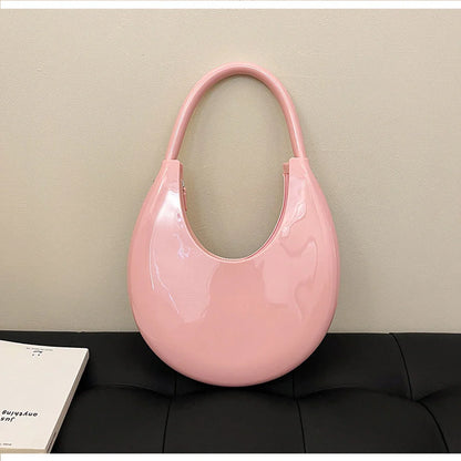 Solid Round Underarm Bag