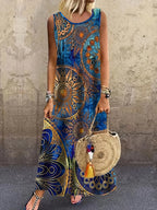 Bohemian Sunflower Print Dress