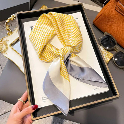 Luxury Silk Plaid Hijab Scarf