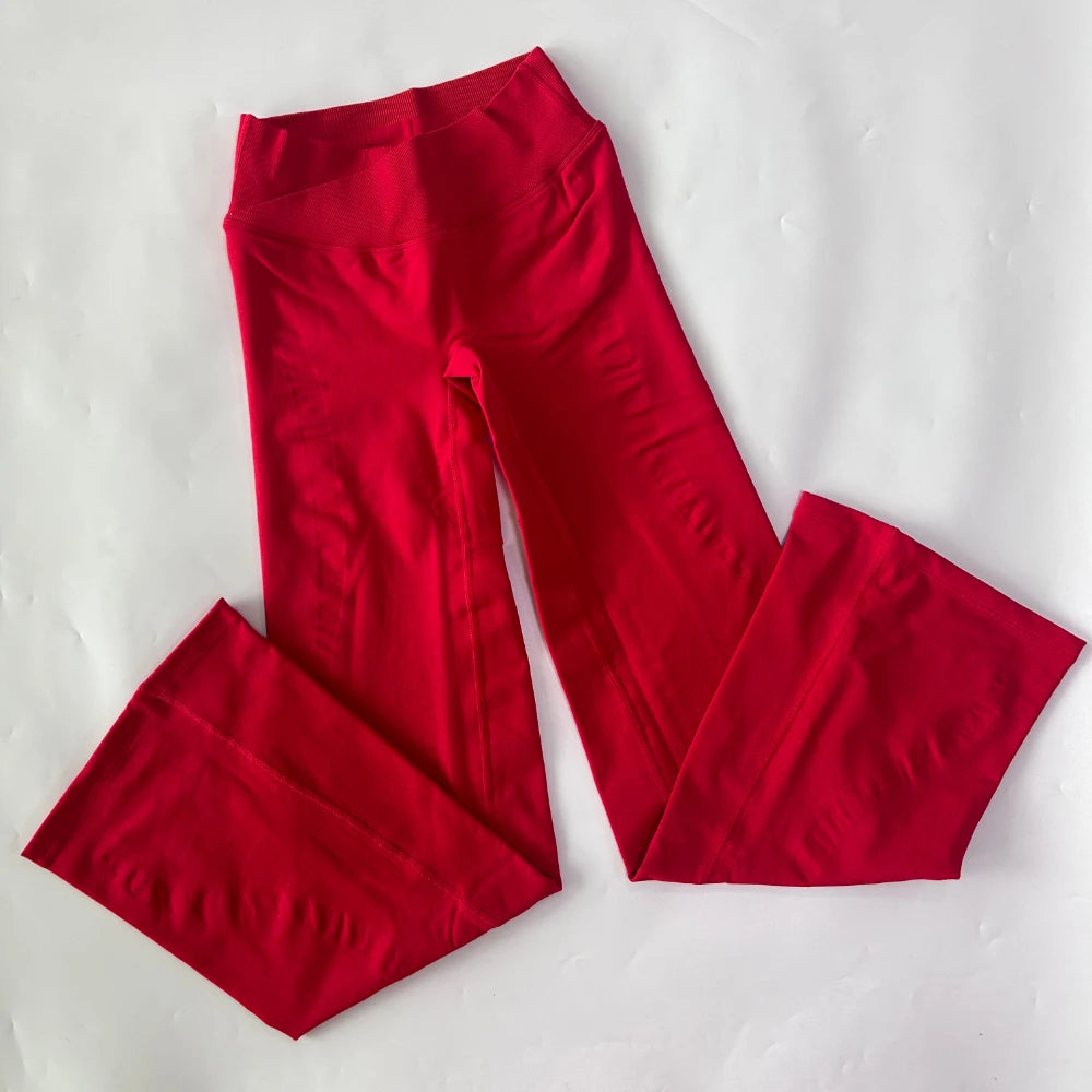 Crossover V-Waist Flared Leggings