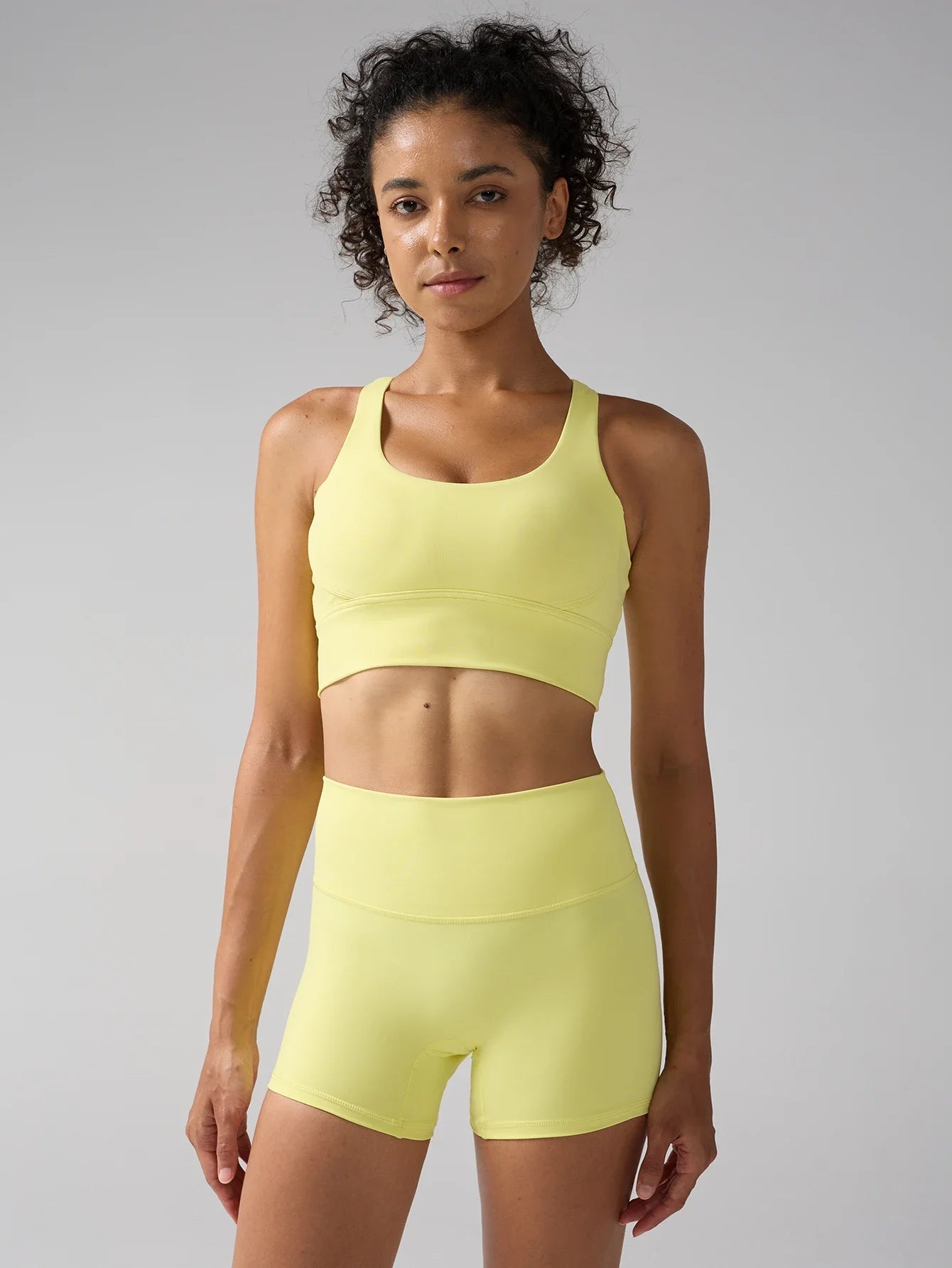 Essential Solid Sleeveless True-To-Size Fit Two-Piece Yoga Set