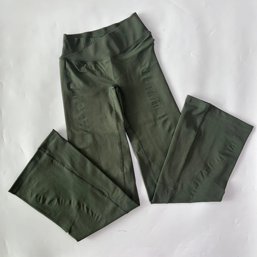Crossover V-Waist Flared Leggings