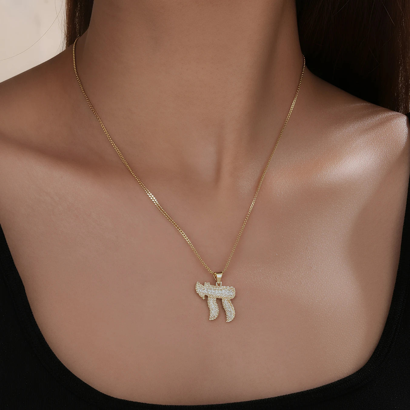 Zircon Cross Pendant Necklace