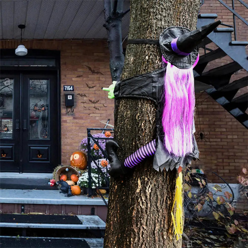 Halloween Crashing Witch Decor