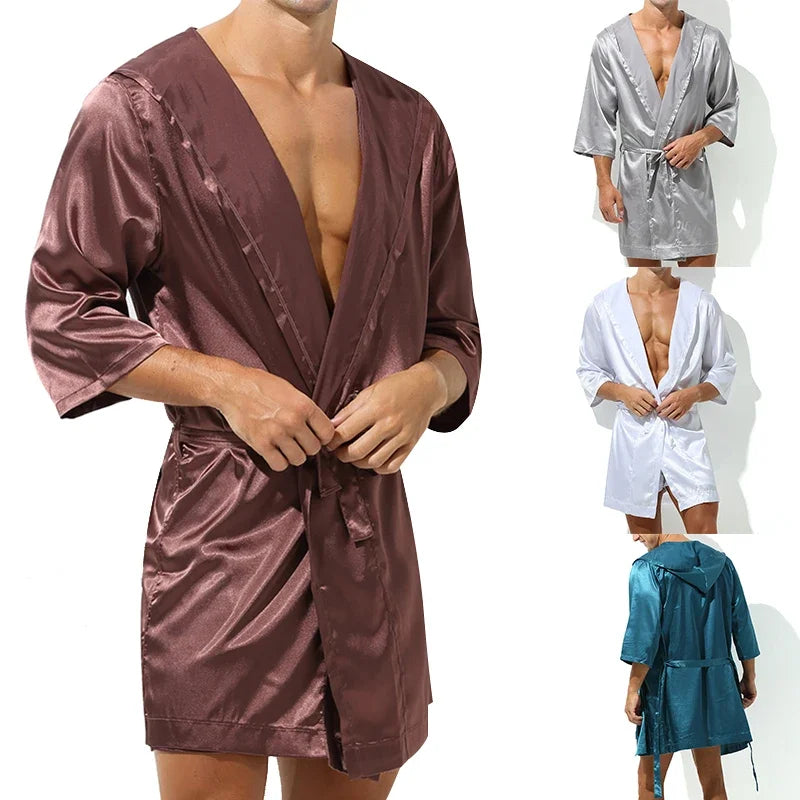 Summer Short Sleeve Homewear Bathrobe