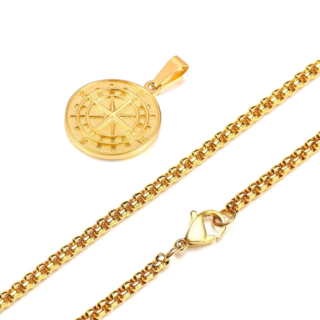 Mprainbow Viking Compass Necklace