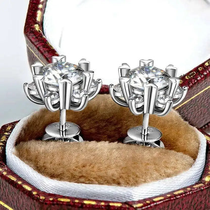 Snowflake Moissanite Stud Earrings