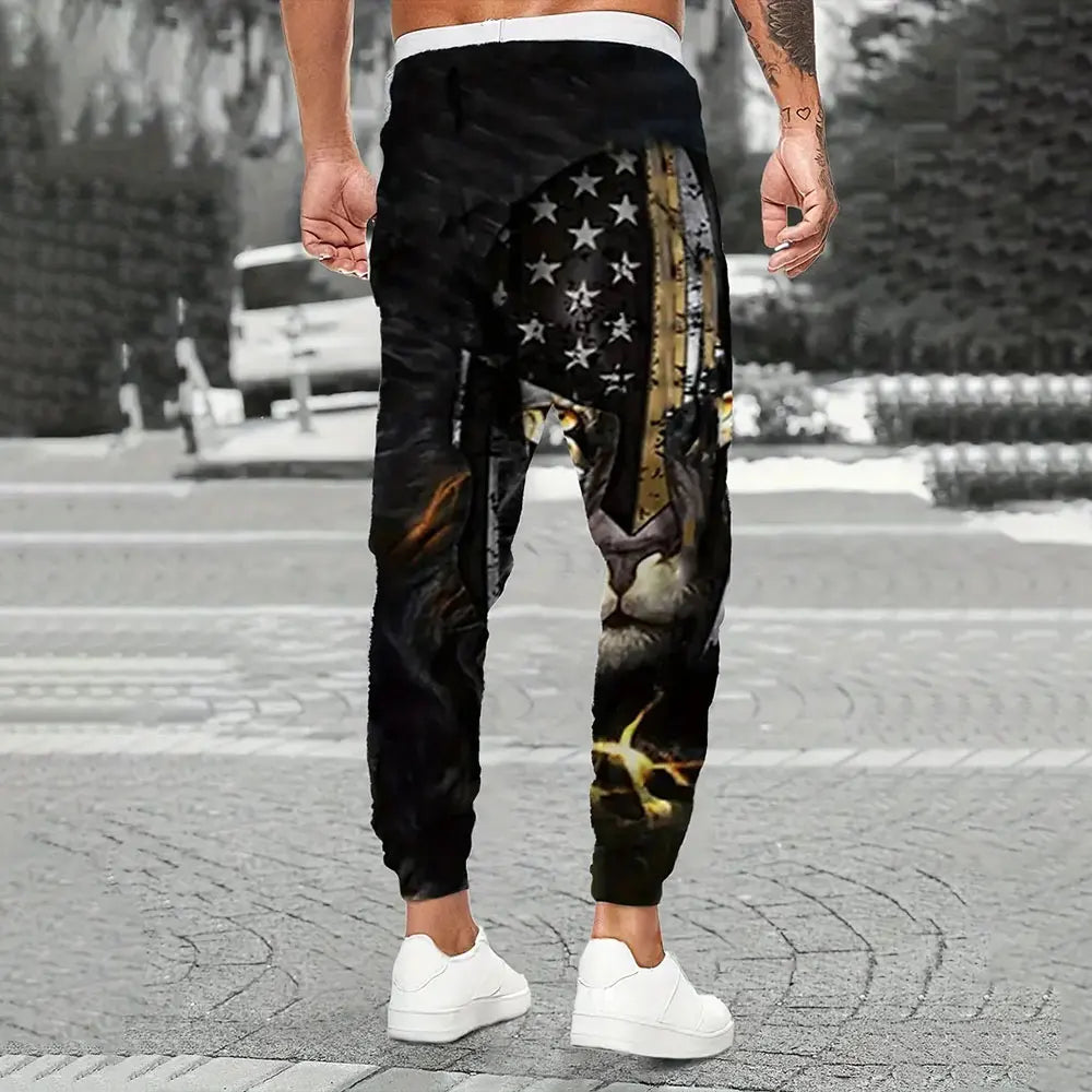 Lion print sweatpants