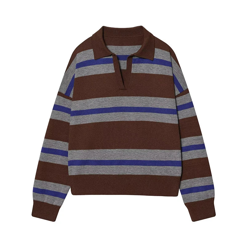 Striped Polo Sweater