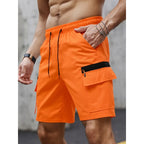 Big Pocket Elastic Cargo Shorts