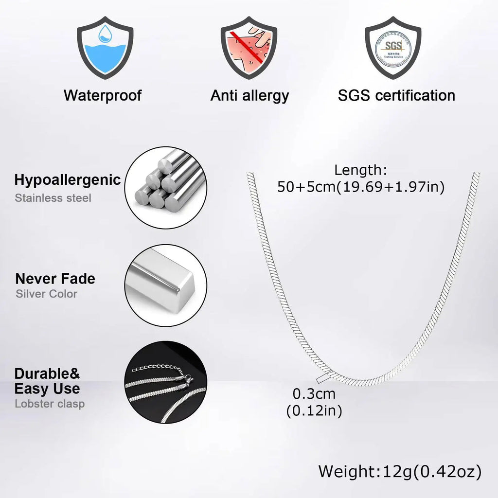 Vnox Flat Snake Necklace