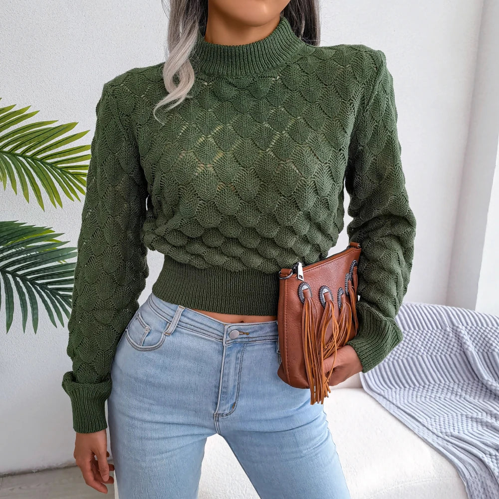 Hollow Knit Crop Top