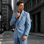 Linen Peak-Lapel One-Button Suit Set